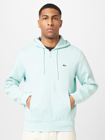 LACOSTE Zip-Up Hoodie in Blue: front