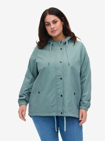 Zizzi Between-Season Jacket 'CAMMA' in Blue: front