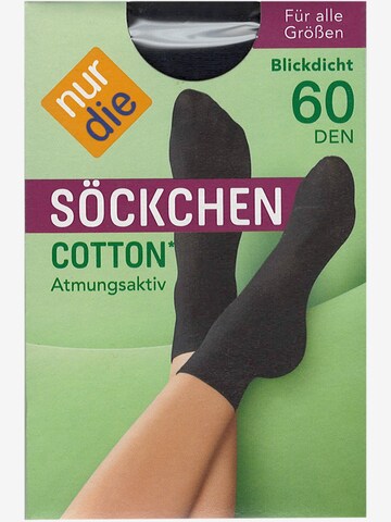 Nur Die Füßlinge ' Cotton 60 DEN ' in Schwarz