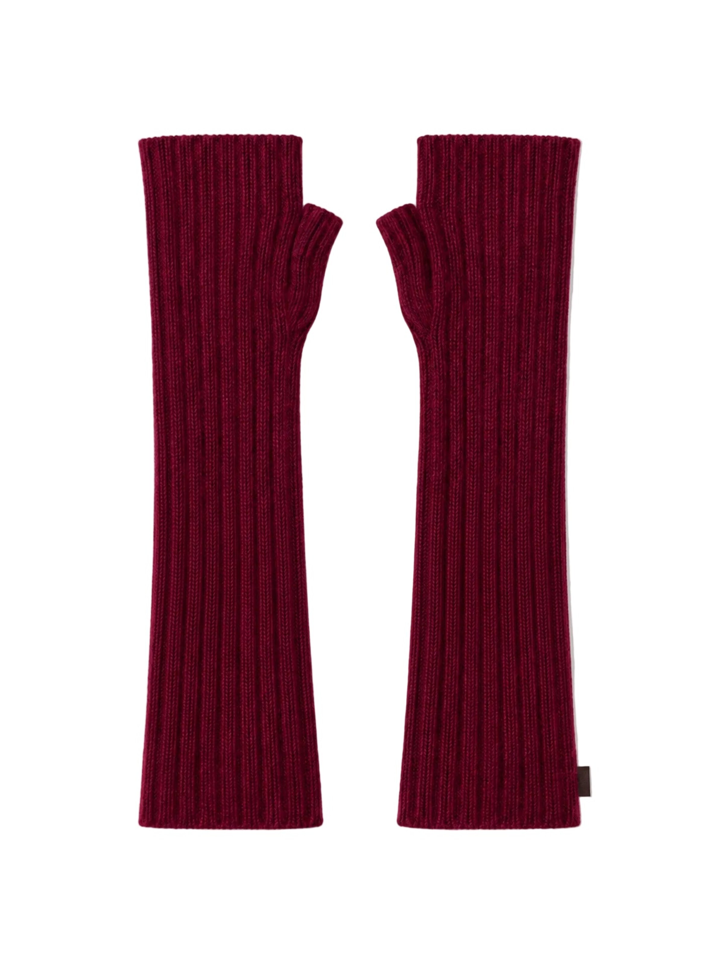 raudona GOBI Cashmere Trumpos pirštinės be pirštų galų: priekis