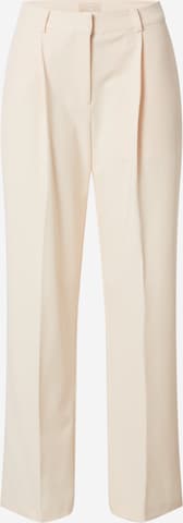 LENI KLUM x ABOUT YOU Loose fit Trousers with creases 'Eva' in Beige: front