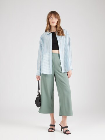 QS Wide leg Pleat-Front Pants in Green