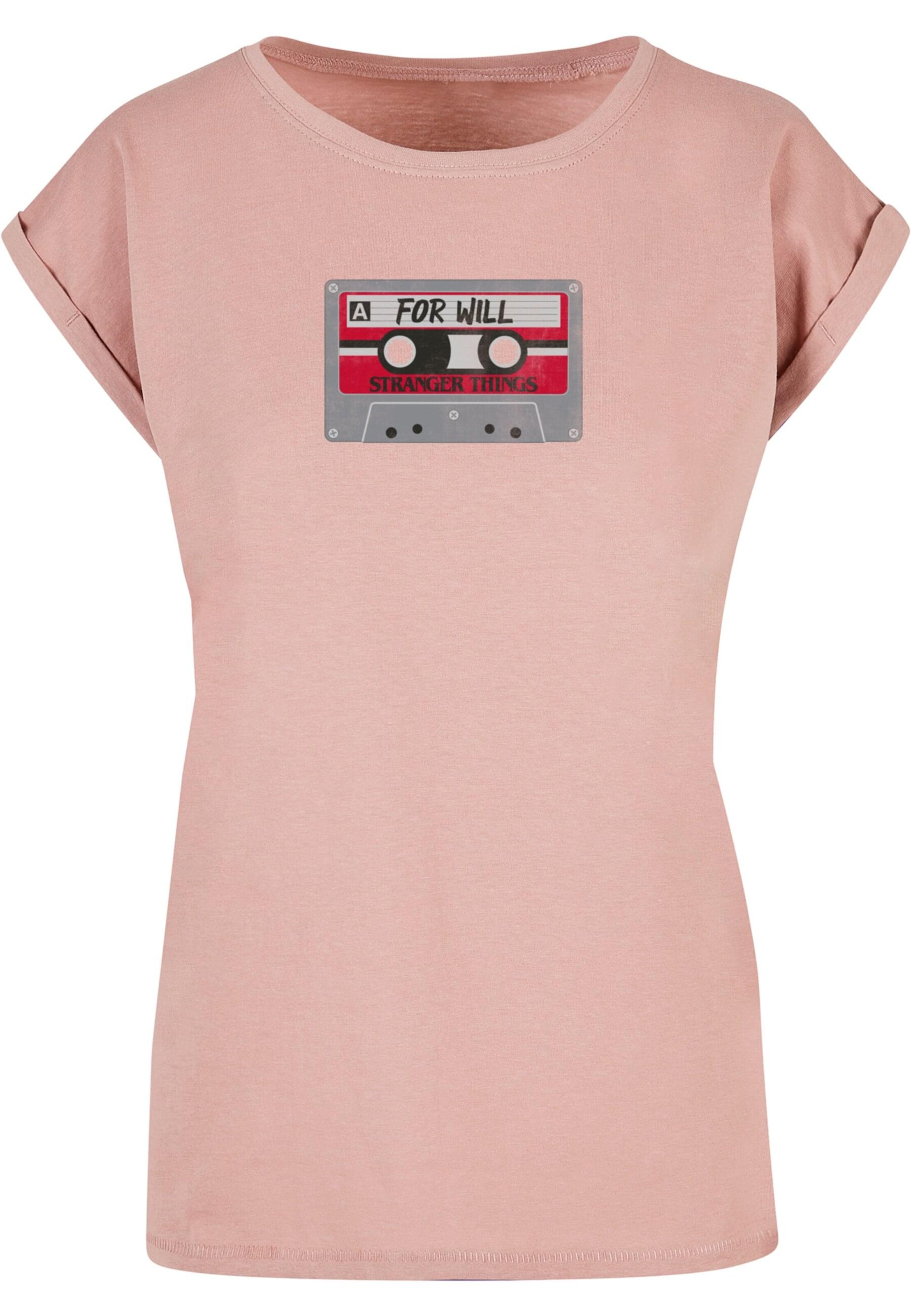 ABSOLUTE CULT T-Shirt 'Stranger Things - Cassette For Will' in Pink: Vorderseite