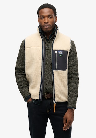 Gilet Superdry en beige : devant