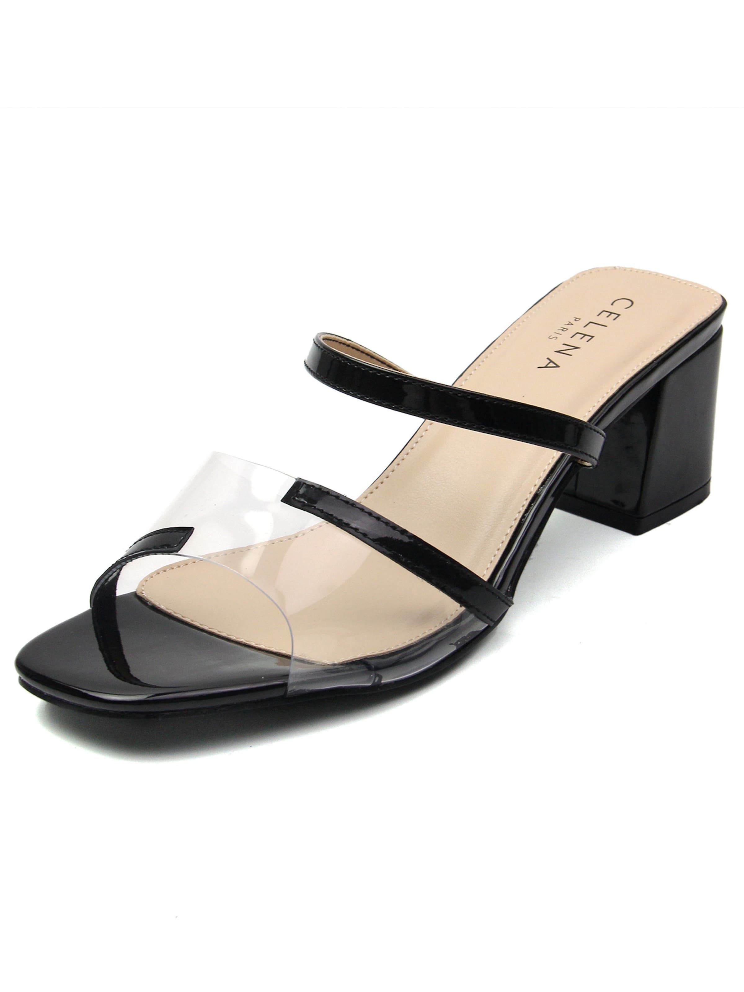 Mule 'Catriona' Celena en noir : devant