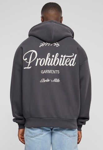 Prohibited Zip-Up Hoodie in Grey: front