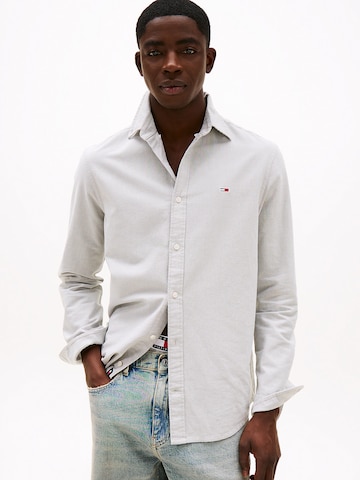 Tommy Jeans Regular fit Overhemd in Grijs: voorkant