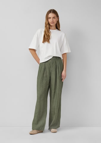 Wide Leg Pantalon à pince s.Oliver en vert