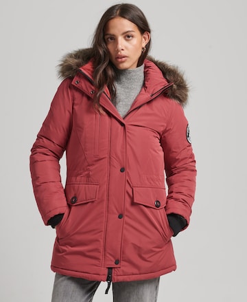 Superdry Winterparka 'Ashley' in Rood: voorkant