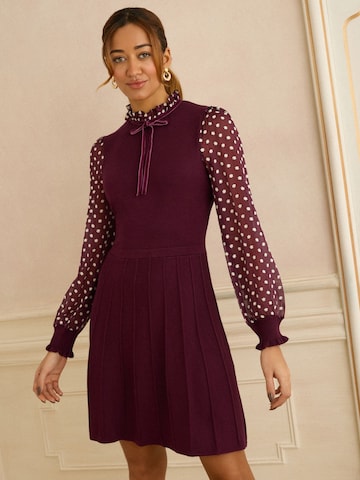 Robes en maille love & roses en rouge