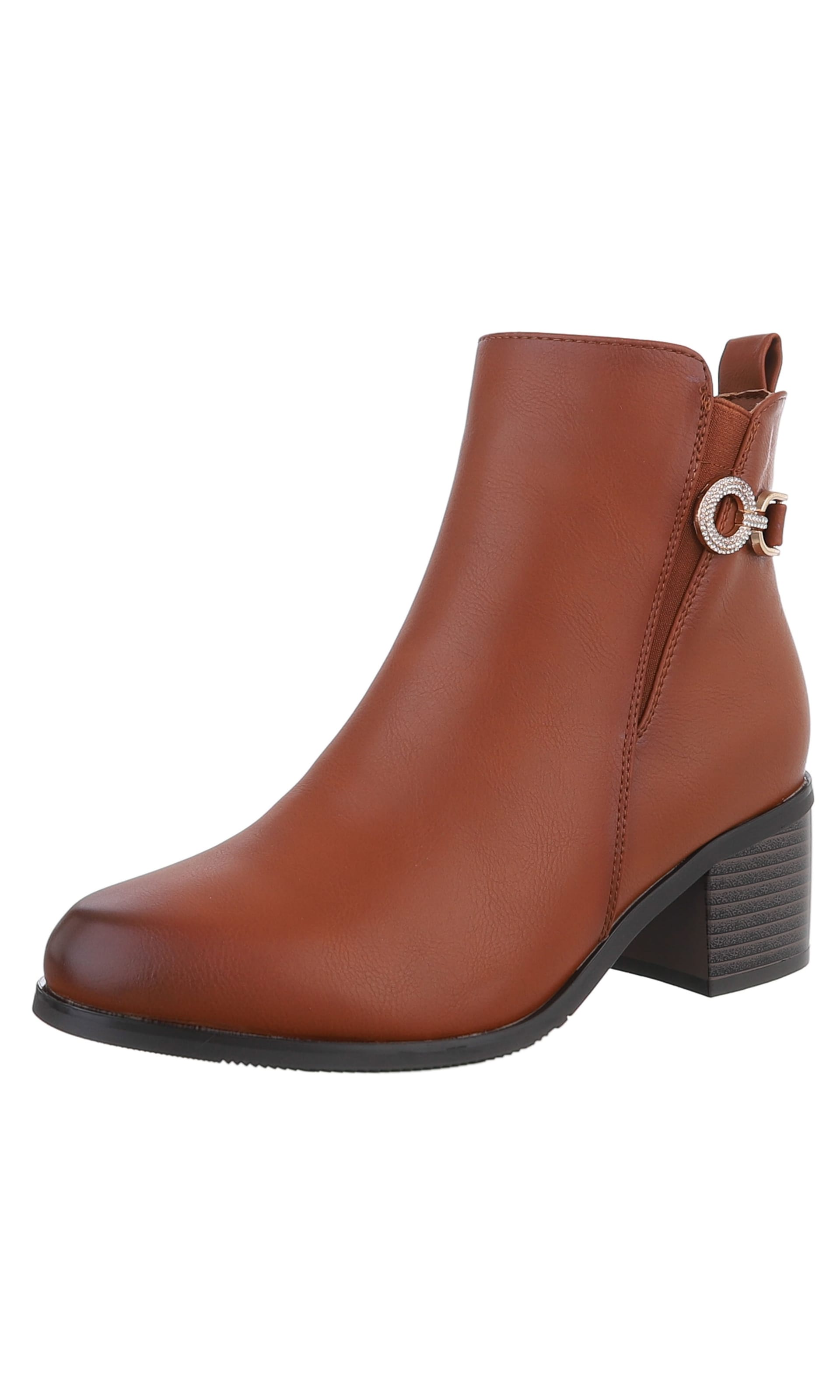 Ital-Design Stiefelette in Beige: Vorderseite
