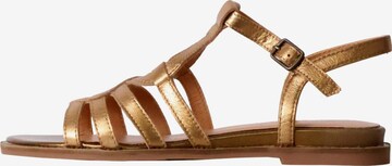 Emilie Karston Sandal 'Sabine-Ledersandalen' in Gold: front
