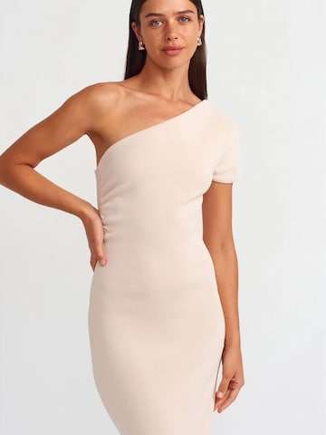 Dilvin Gebreide jurk in Beige