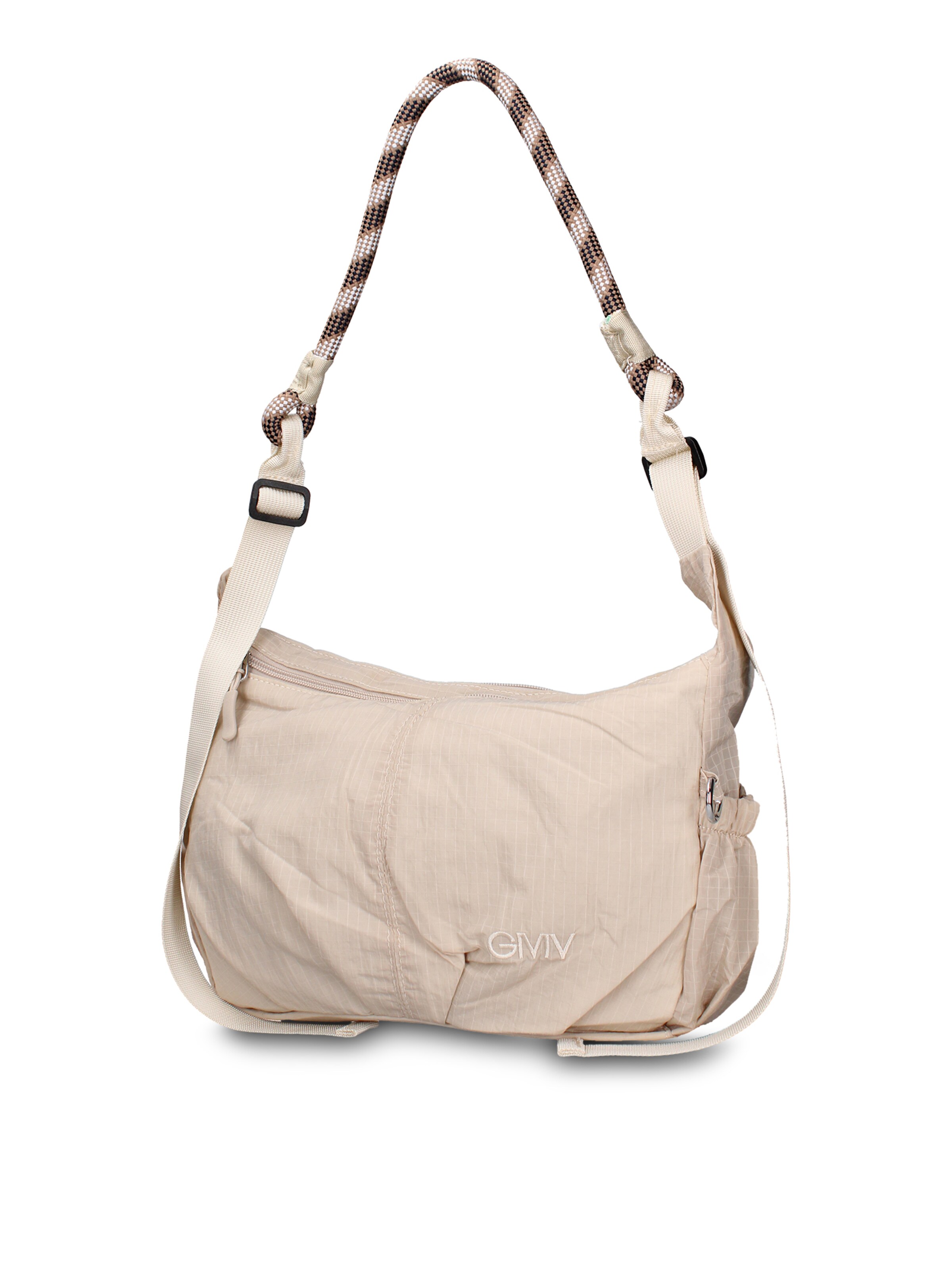 Borsa a spalla 'Borsa a Spalla Donna Gianmarco Venturi Pelle Vegana PU con Zip' di GianMarco Venturi in bianco