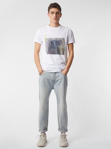 Young Poets Shirt 'Faces Zander 222' in White