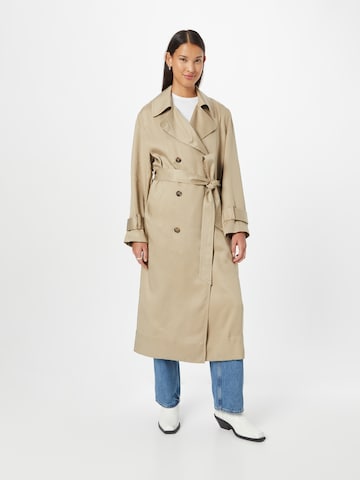 Manteau mi-saison 'Evelyn' WEEKDAY en beige : devant