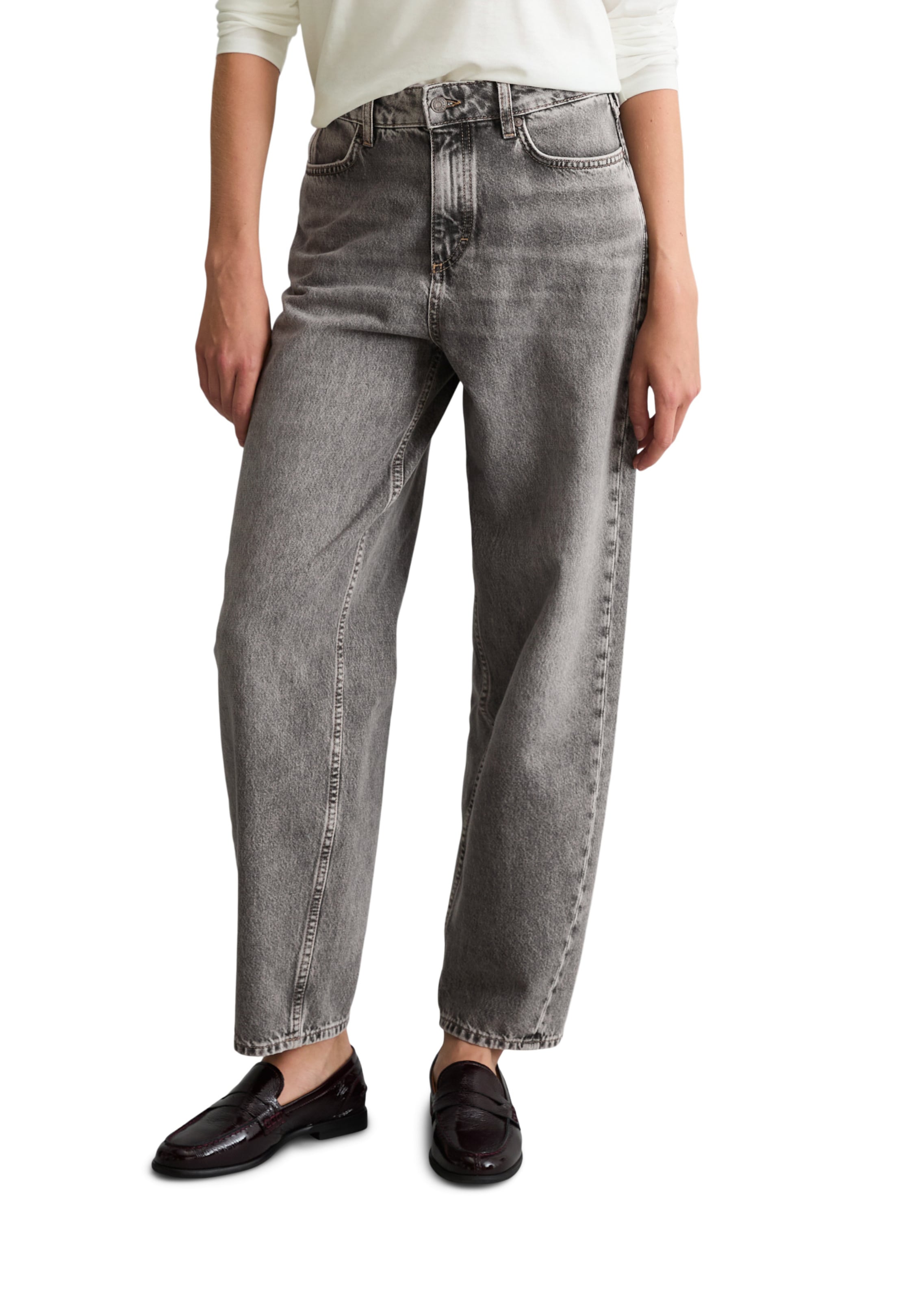 Marc O'Polo DENIM Barrel Jeans 'Stine' in Grau: Vorderseite