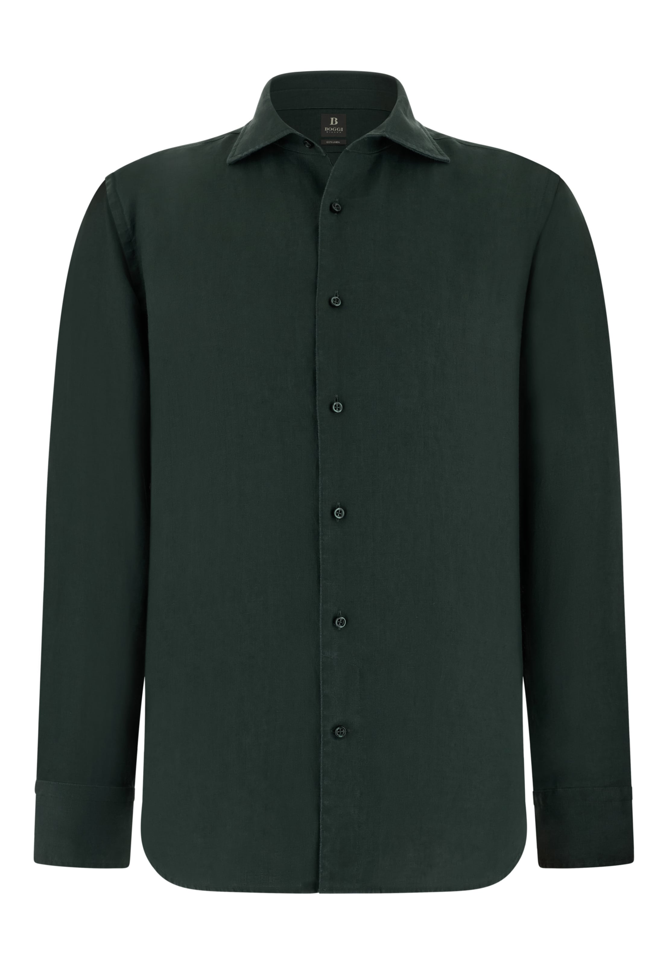 Boggi Milano Regular fit Overhemd in Groen: voorkant