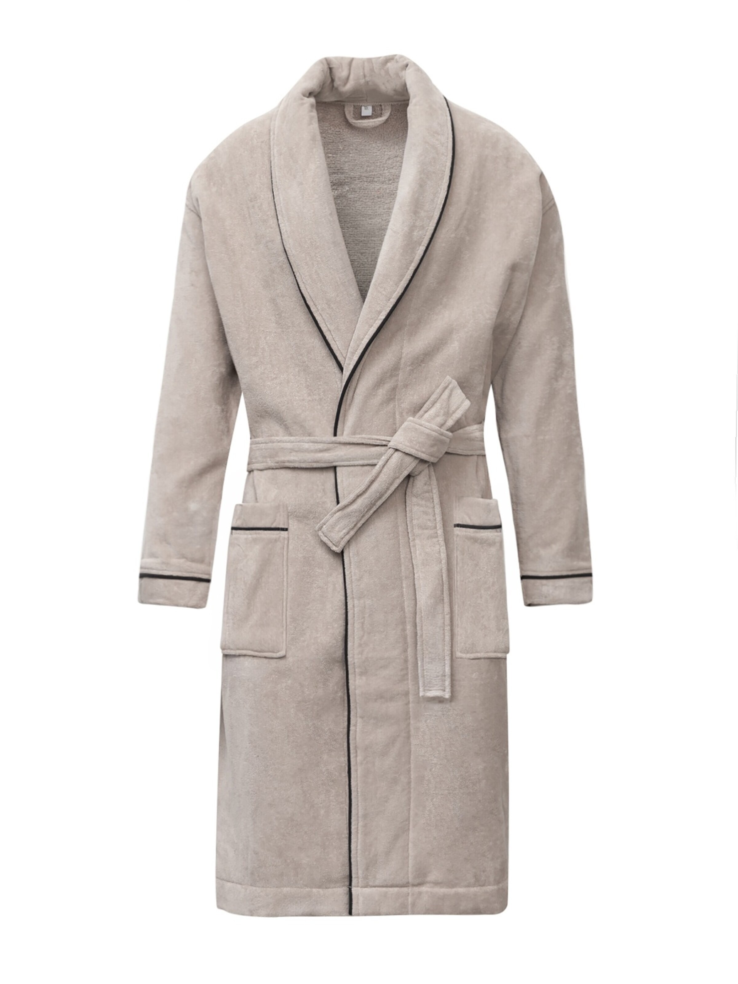 L'Arte Milano Long Bathrobe in Grey: front