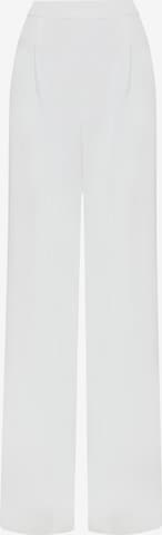 Tussah Bundfaltenhose 'DREW' in Weiß: Vorderseite