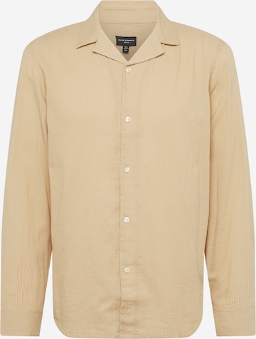 Club Monaco Regular fit Button Up Shirt in Beige: front
