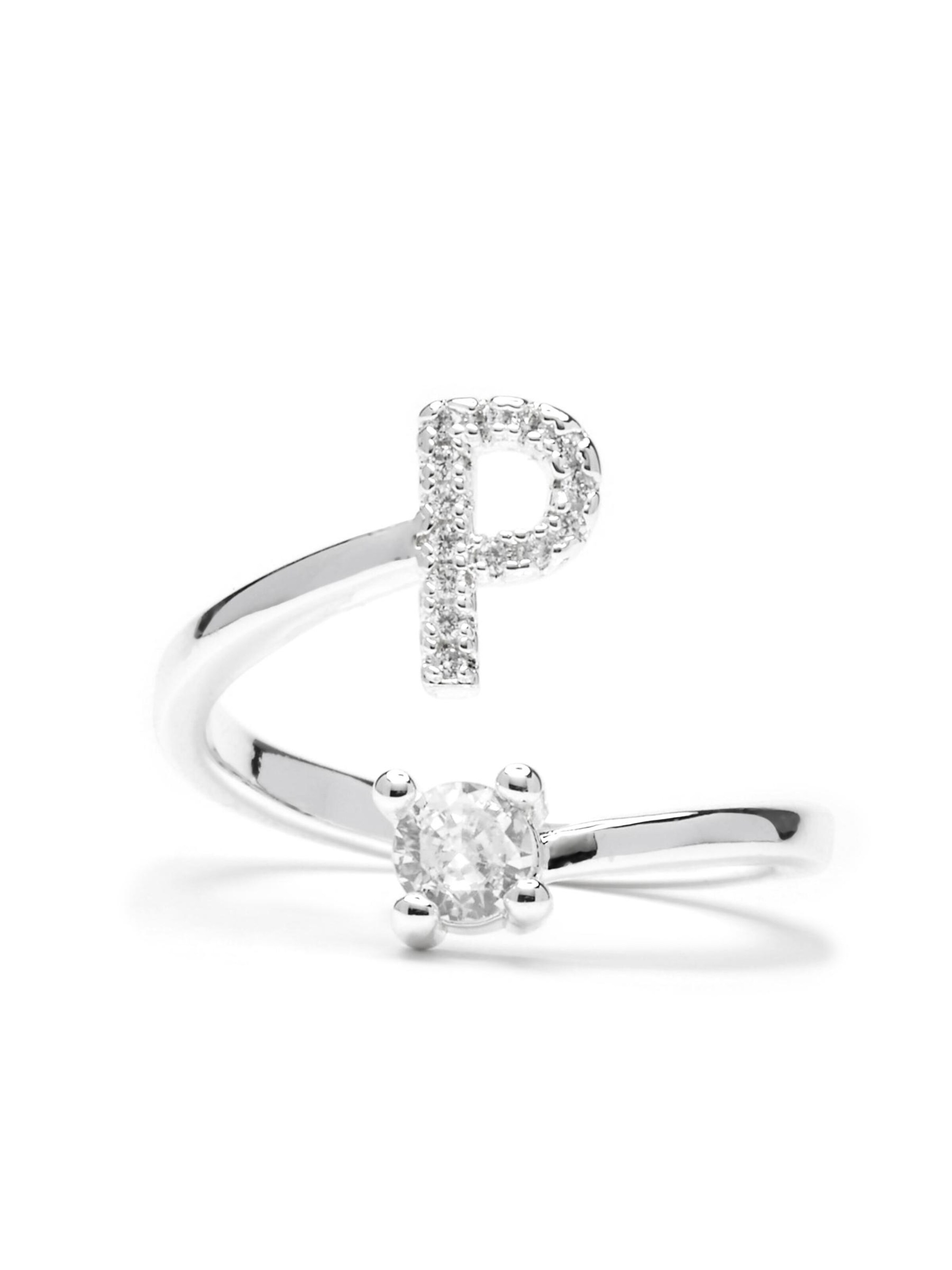 Luxenter Ring 'Alphabet P'‌‌ in Silber: Vorderseite