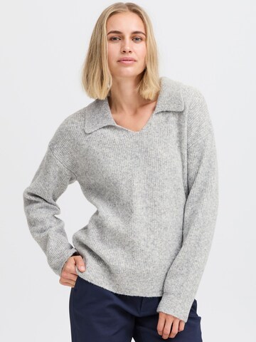 PULZ Jeans Pullover 'Astra' in Grau: Vorderseite