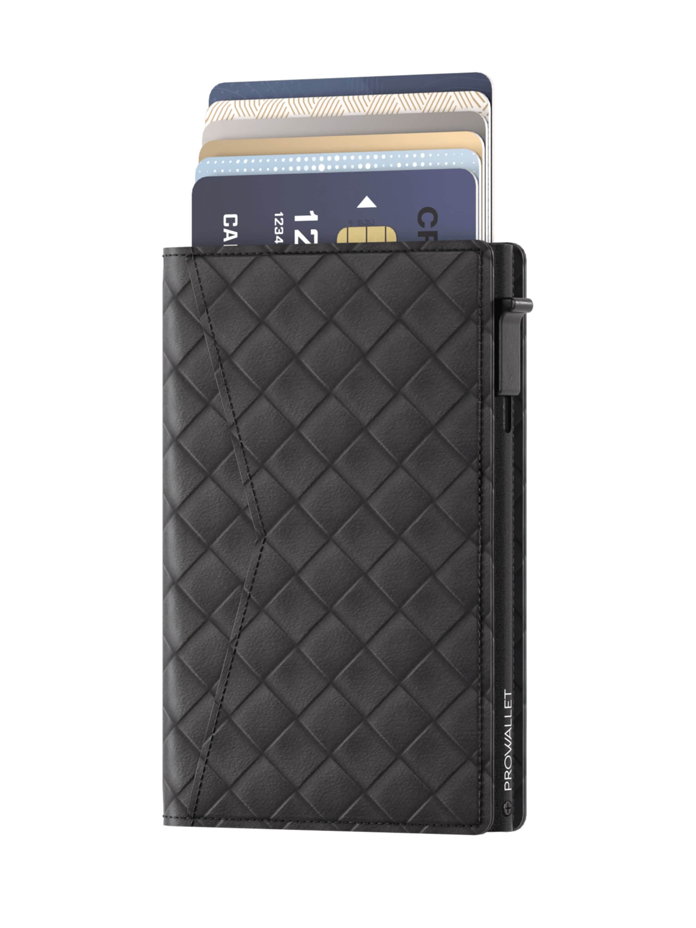 Prowallet Wallet 'Pasjeshouder Slim Woven' in Black: front