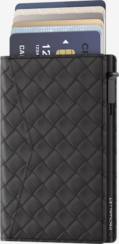 Prowallet Portemonnee 'Pasjeshouder Slim Woven' in Zwart: voorkant