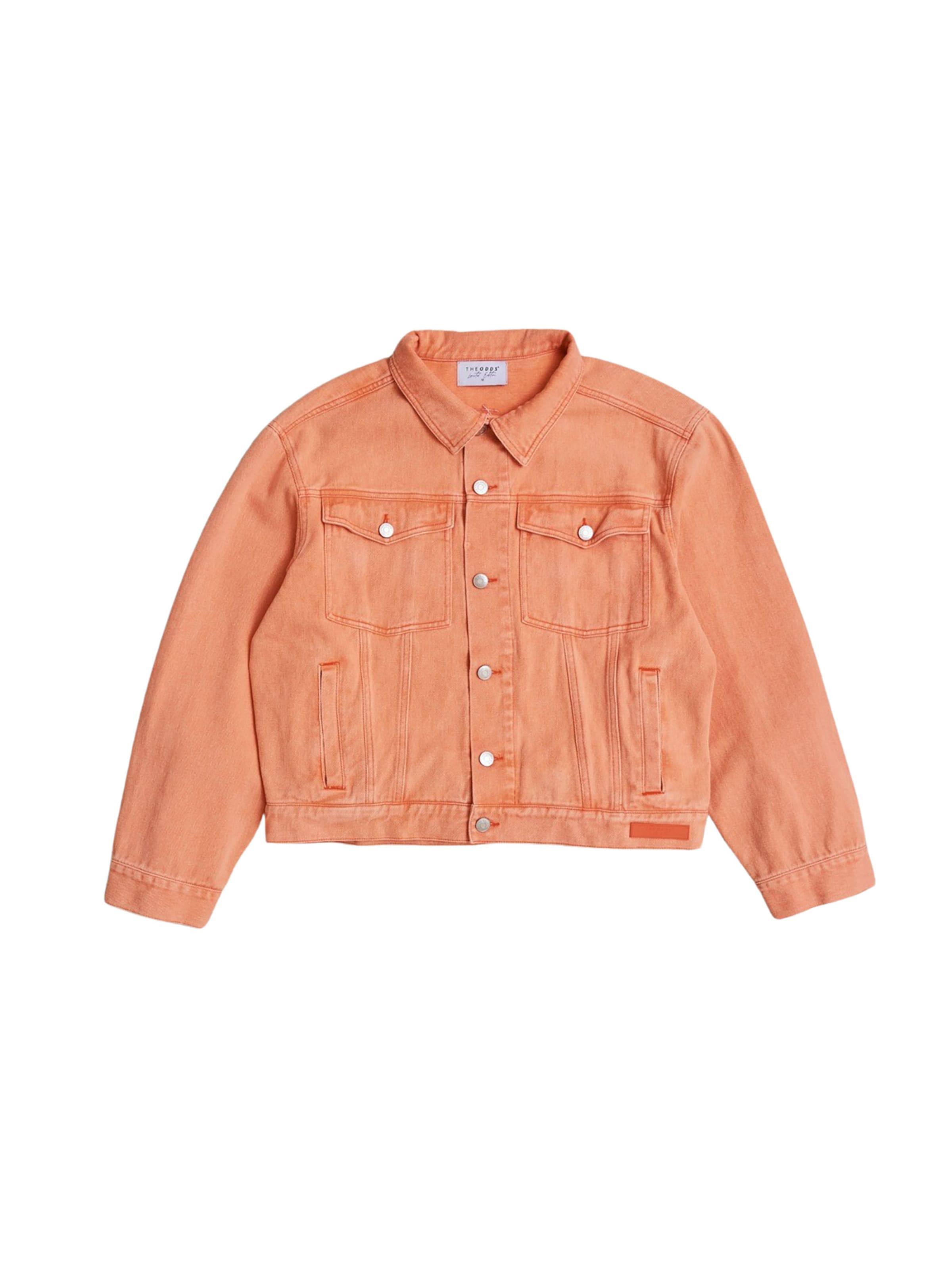 THE ODDS Between-Season Jacket 'Jeans jacket/ LMTD edition' in Orange: front
