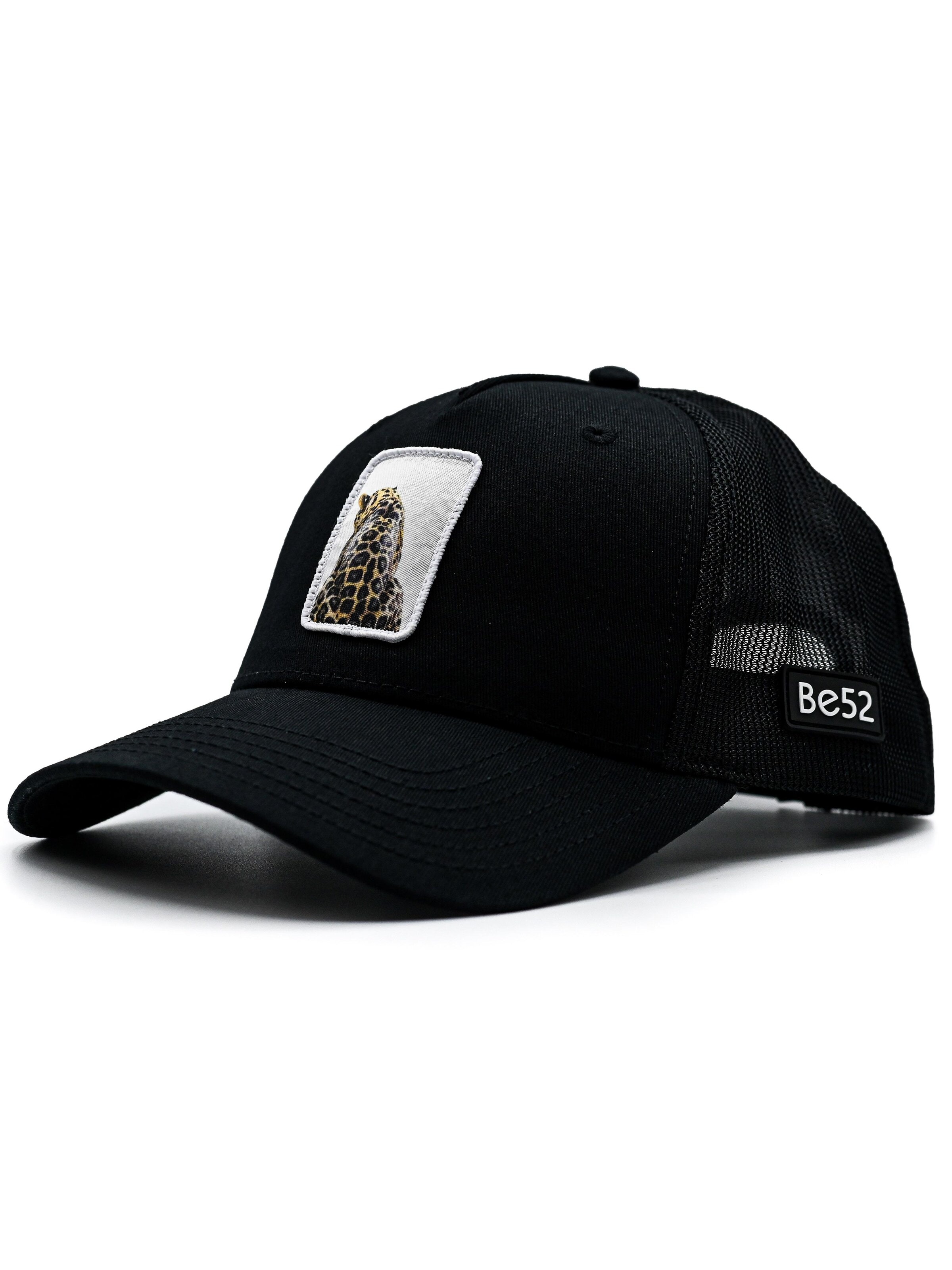 Casquette 'Leopard premium' Be52 en noir : devant