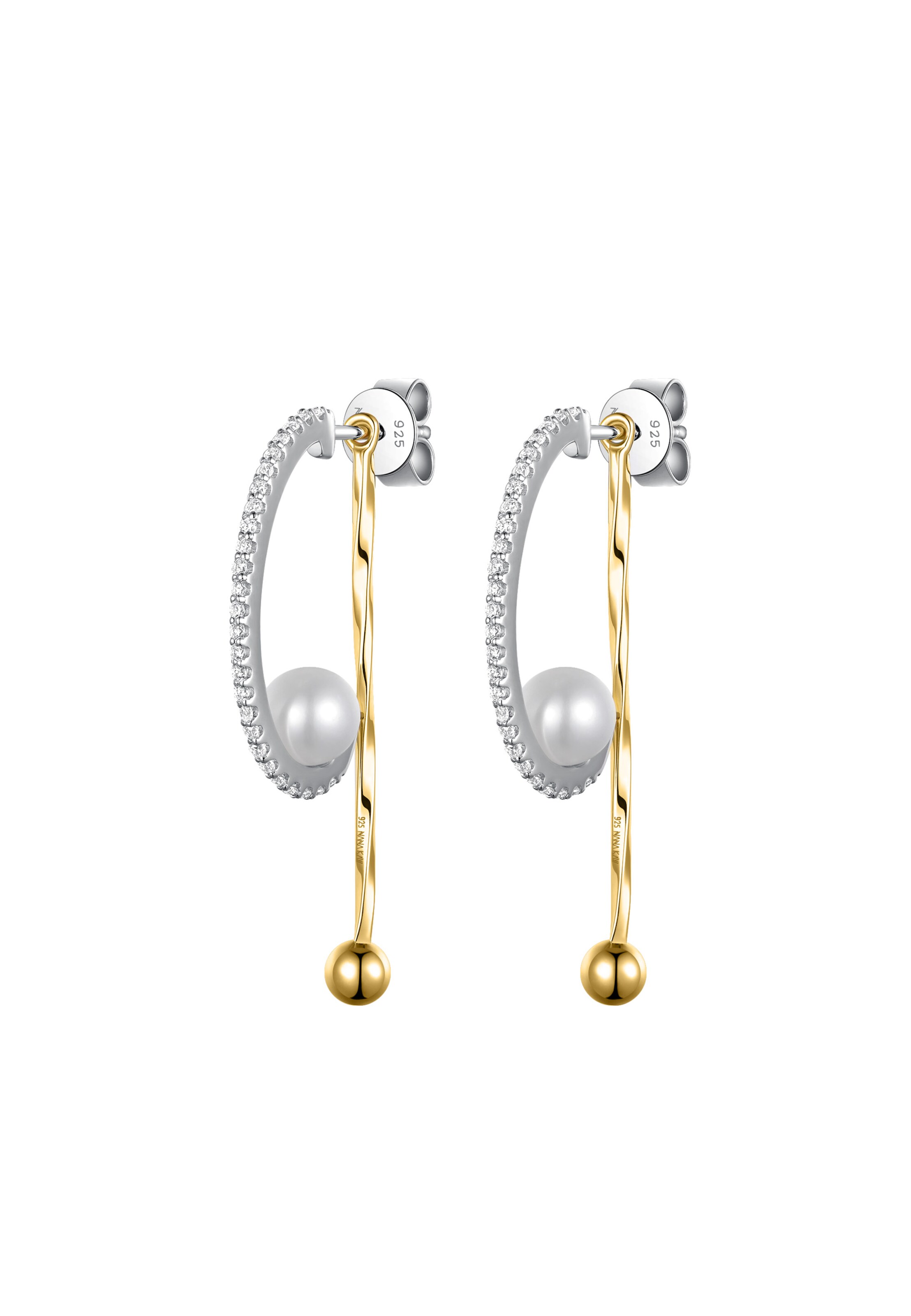 Nana Kay Earrings 'Baroque Flair' in Silver: front