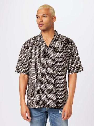 BOSS Black Comfort fit Overhemd 'Drew' in Bruin: voorkant