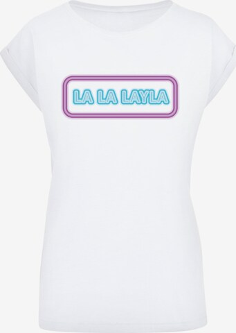 Merchcode T-Shirt 'La La Layla' in Weiß: predná strana