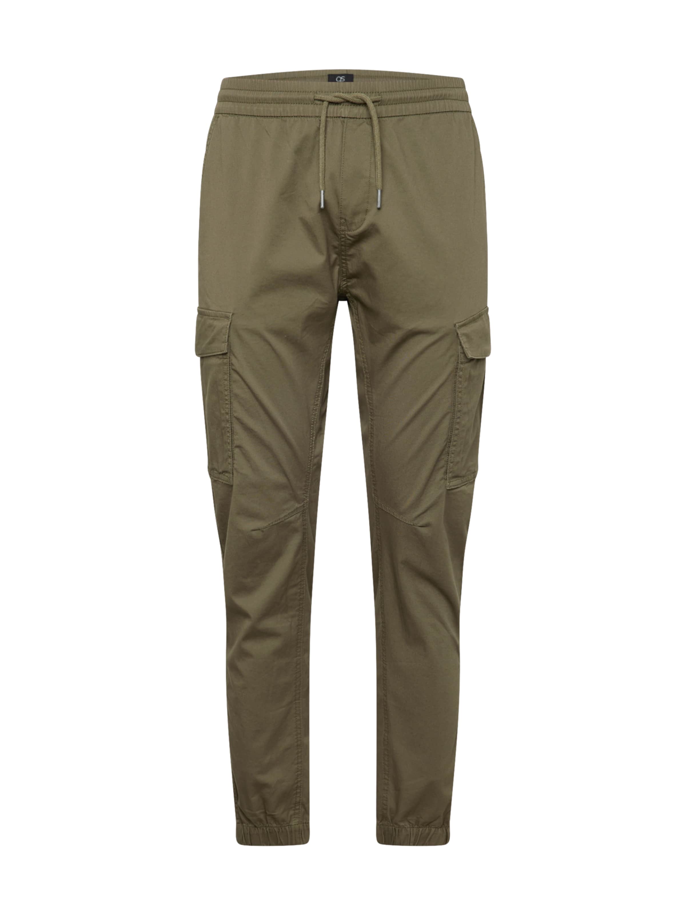 QS Slimfit Cargohose in Grün: Vorderseite