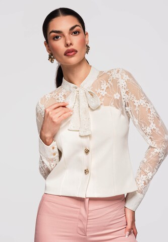 Ombre Bluse in Weiß