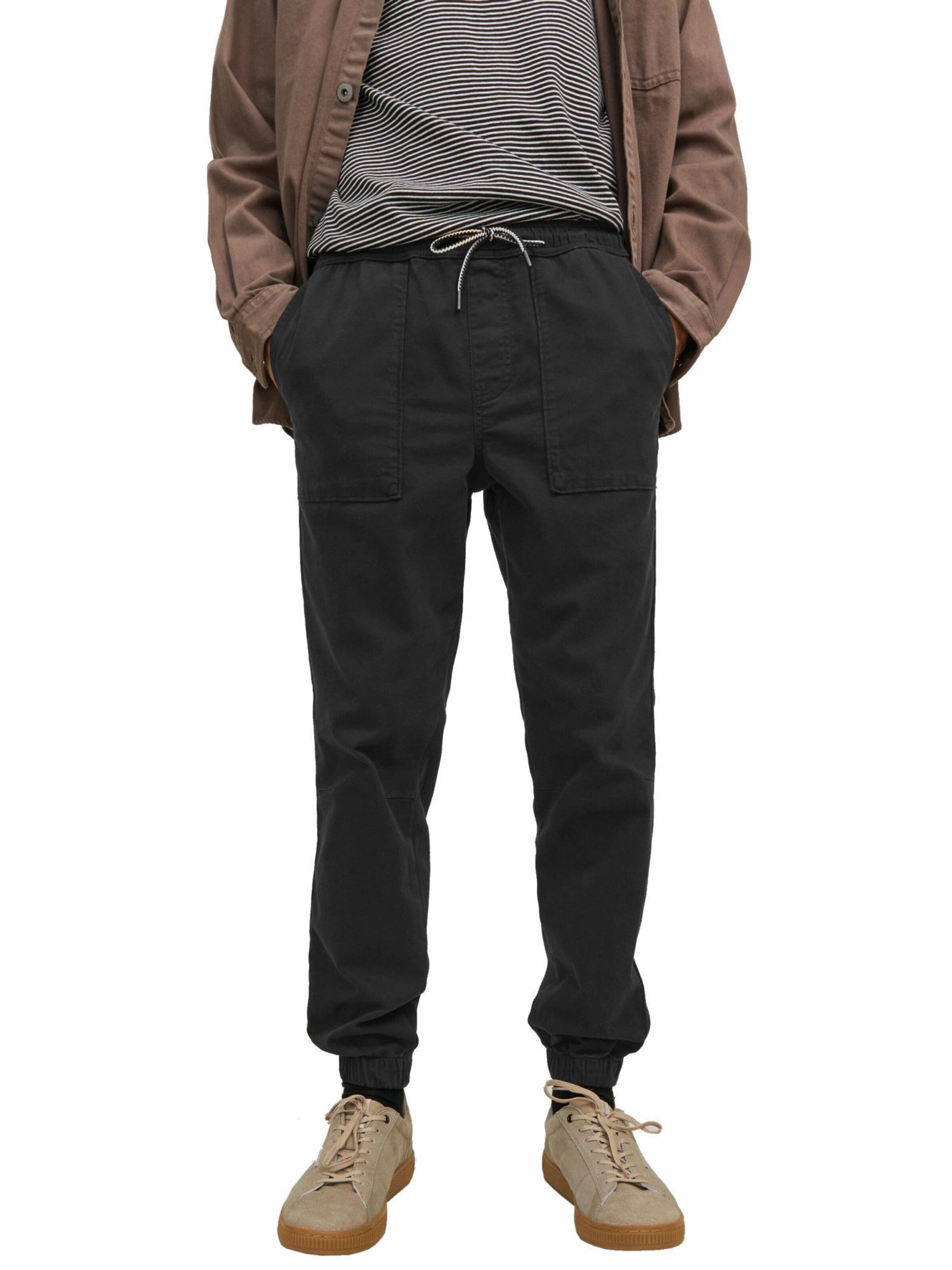 JACK & JONES - Tapered Calças 'GORDON LEWIS' em preto