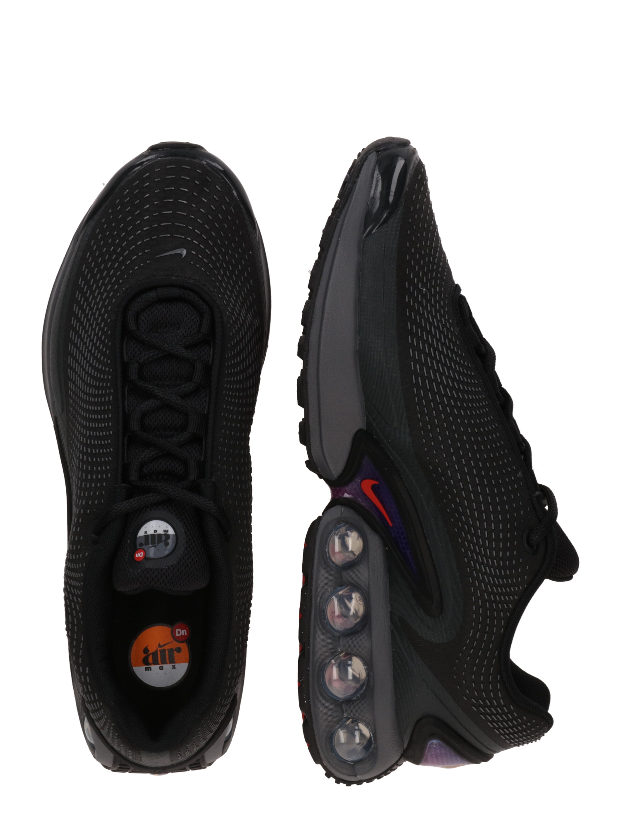 melns Nike Sportswear Zemie brīvā laika apavi 'AIR MAX DN': no sāniem