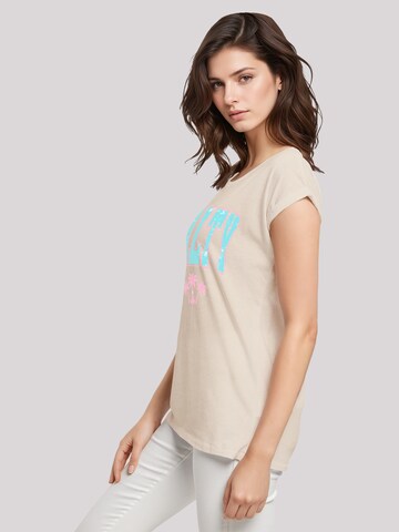 T-shirt 'Beach Summer Vacation Salty' F4NT4STIC en beige