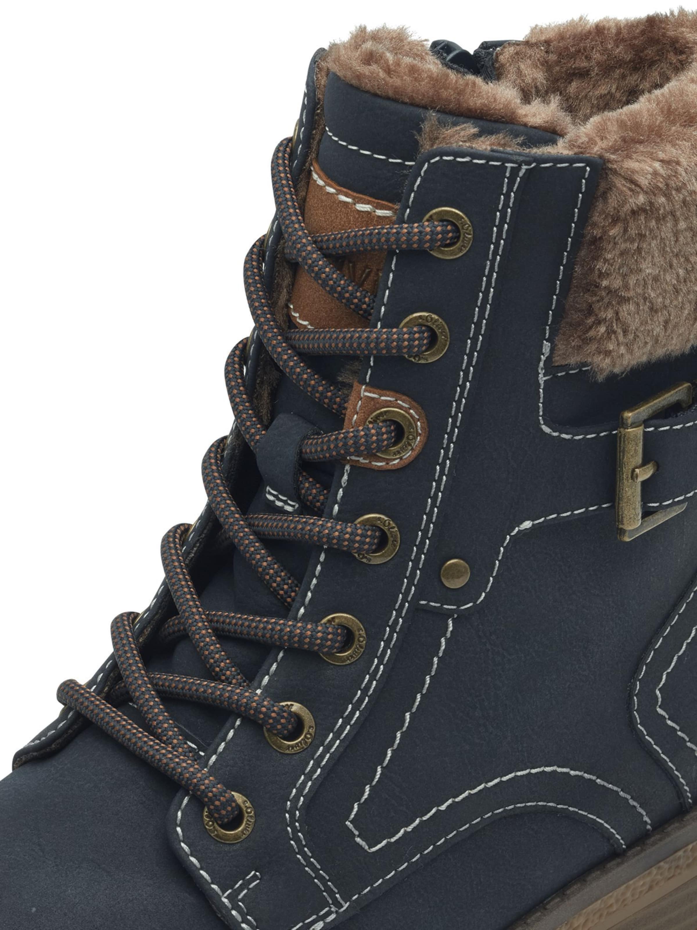 s.Oliver Lace-up bootie in Blue