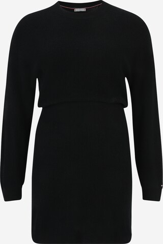 Tommy Hilfiger Curve - Vestido de punto en negro: frente