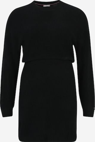 Tommy Hilfiger Curve Πλεκτό φόρεμα σε μαύρο: μπροστά