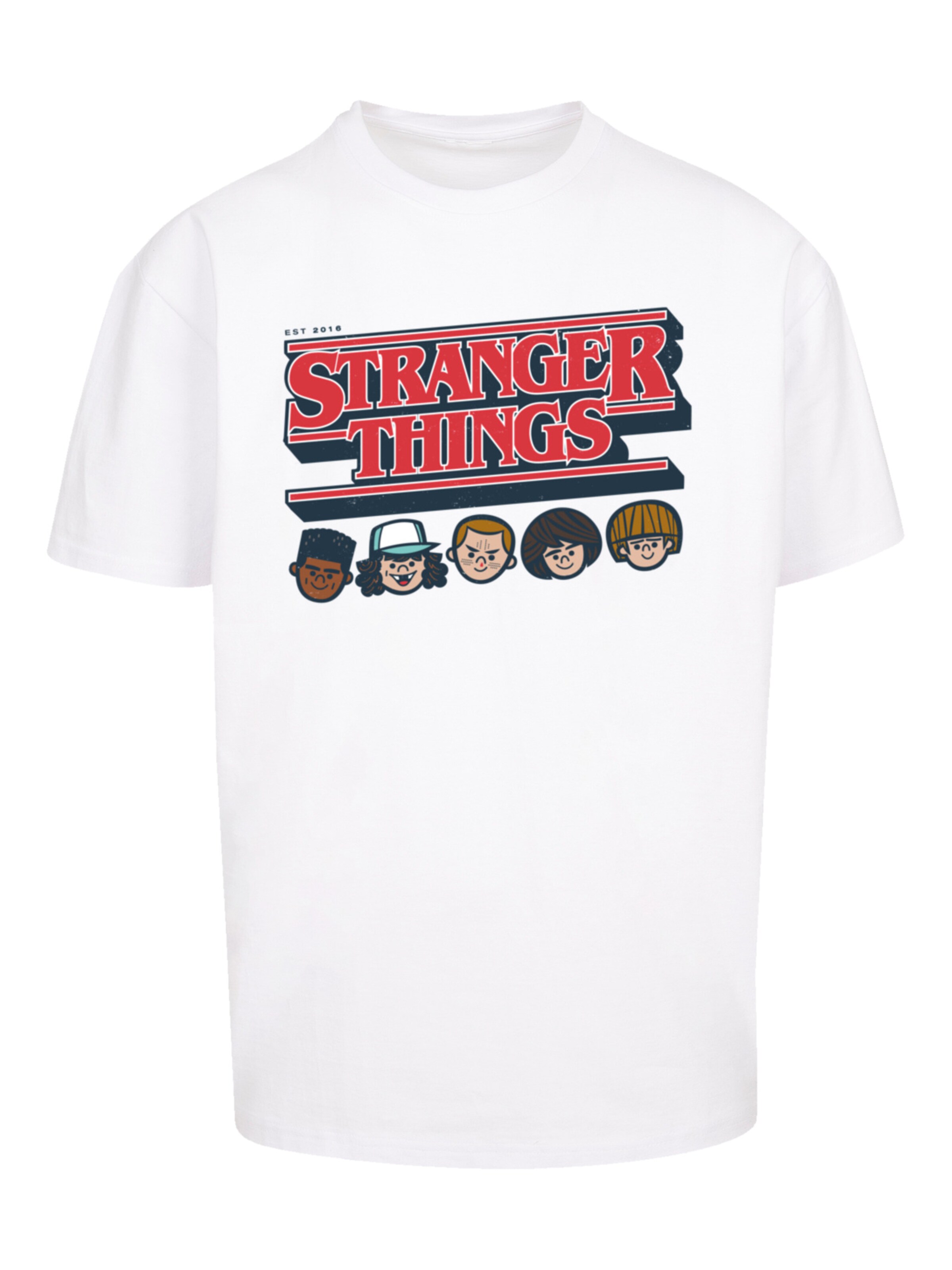 T-Shirt 'Stranger Things Netflix TV Series' F4NT4STIC en blanc : devant