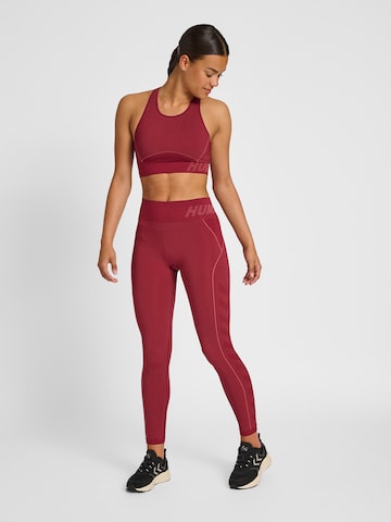 Hummel Skinny Workout Pants in Red