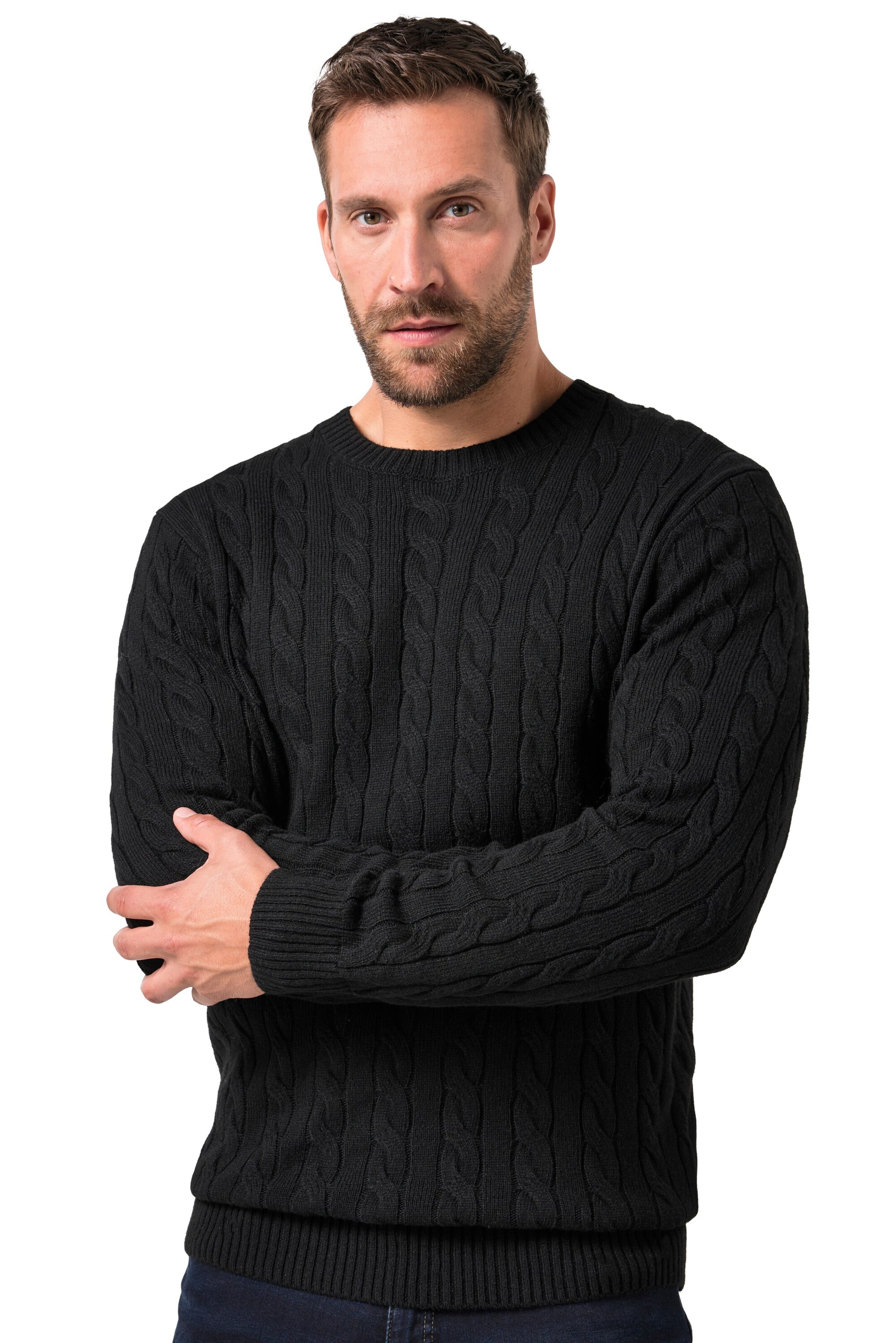 JP1880 Pullover in Schwarz: Vorderseite