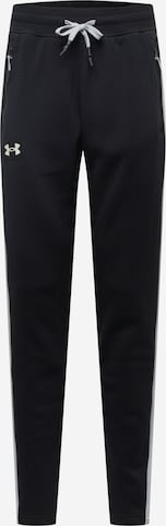 UNDER ARMOUR Tapered Sports trousers in Black: front