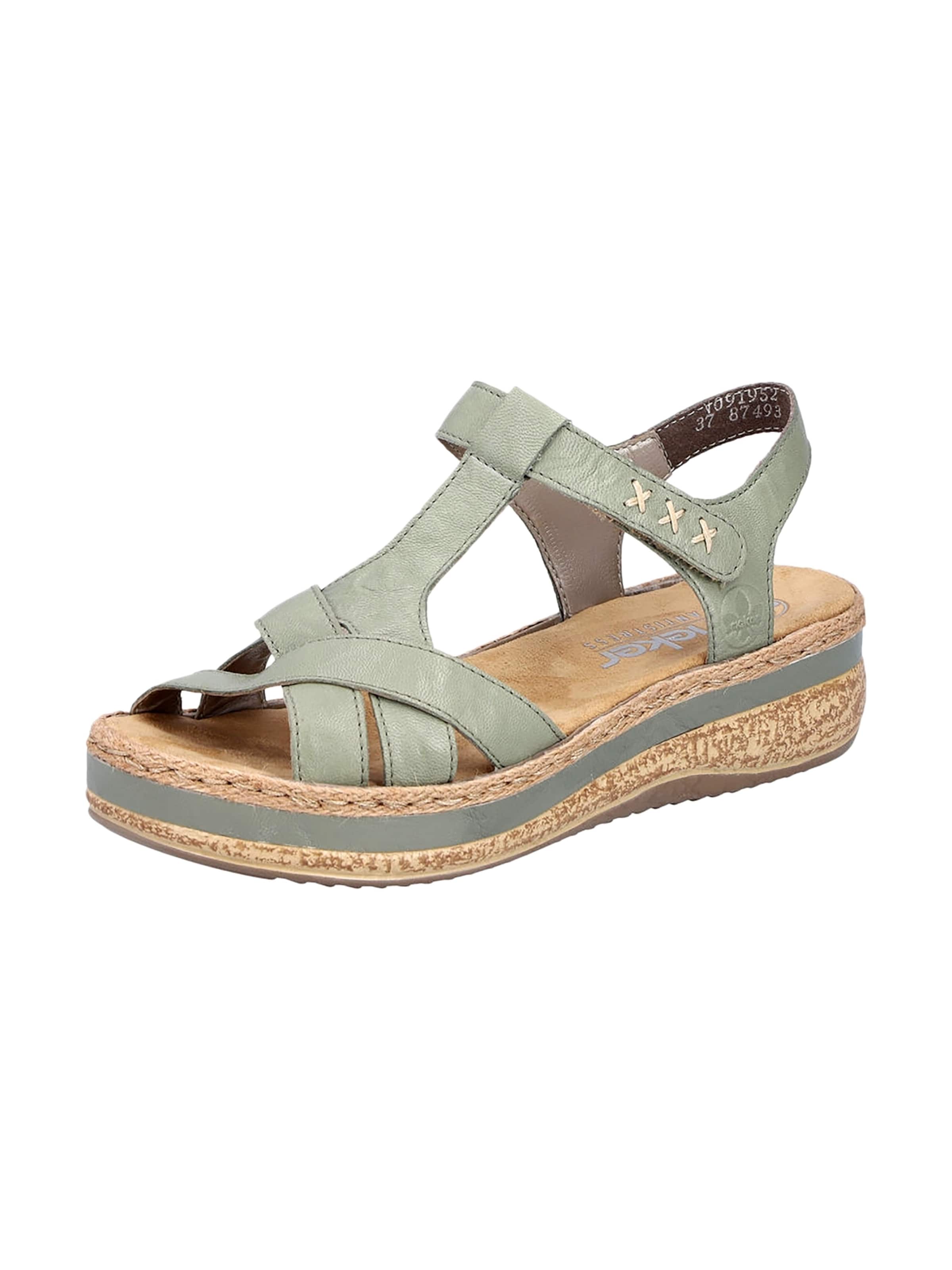 Sandales Rieker en vert : devant