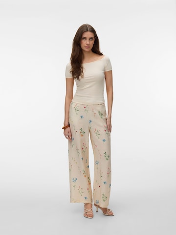 VERO MODA Wide leg Trousers 'VMJosie' in White