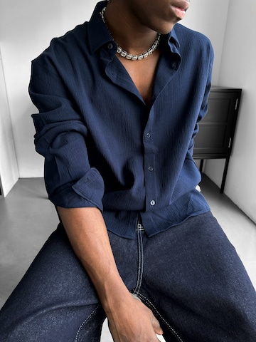 Regular fit Camicia 'Regular Fit Cotton Shirt - Navy Blue' di Kleidermafia in blu