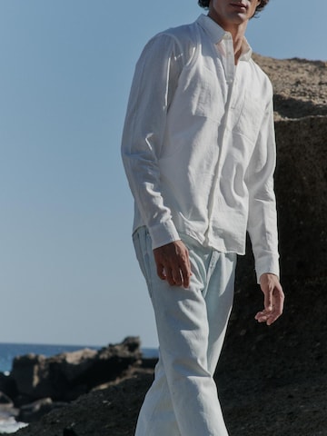 Regular fit Camicia 'BHBay Linen' di BLEND in bianco